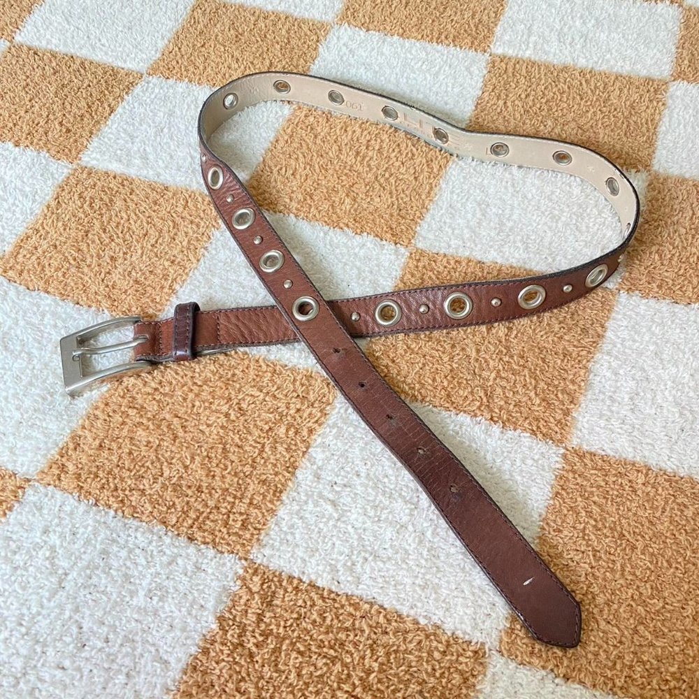 ELITE ACCESSORIES BROWN AND SILVER BELT